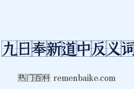 九日奉新道中反义词是什么意思的图片